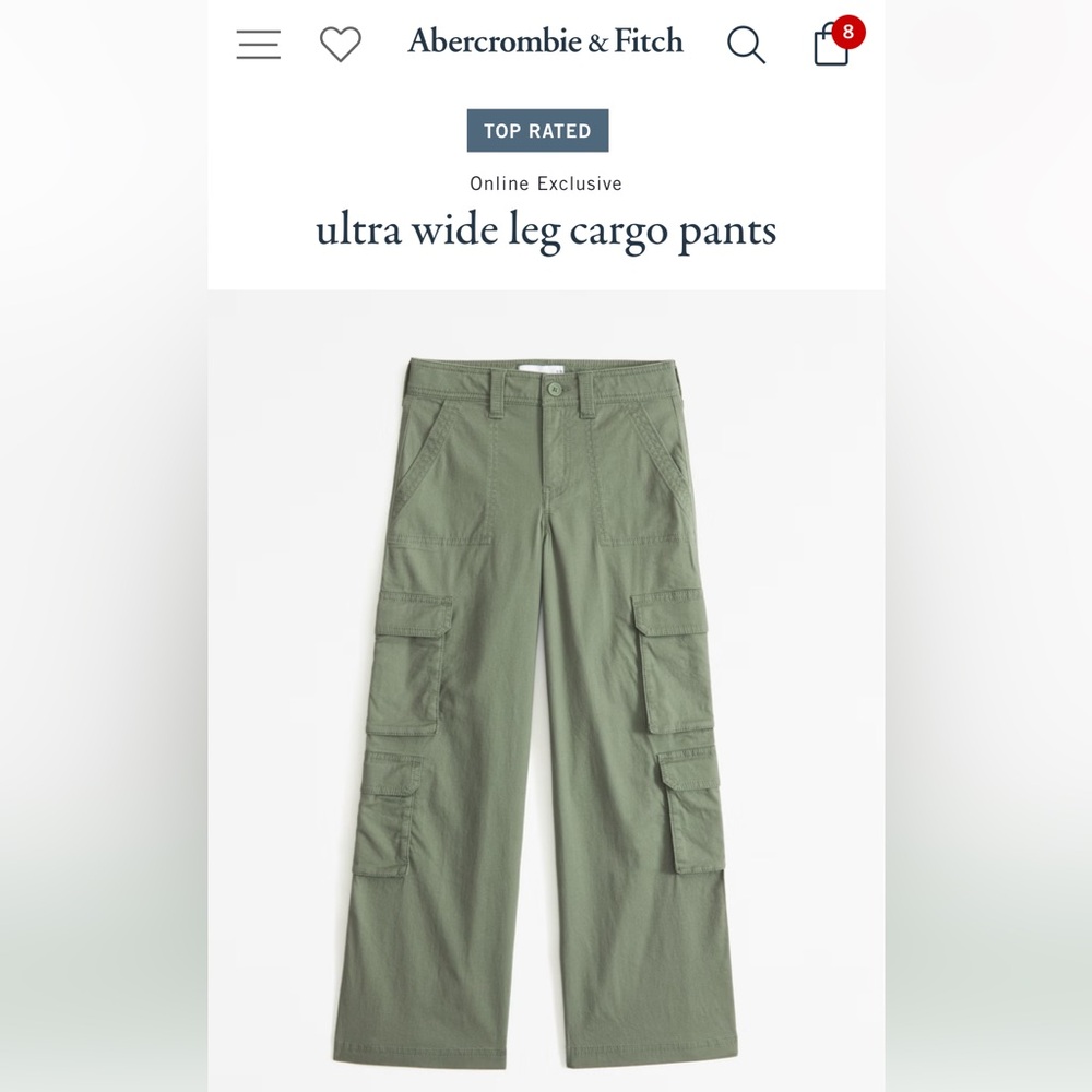 Abercrombie Ultra wide leg cargo 11/12 tall